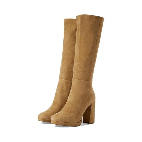 Steve Madden Shoes Marcello Sand Suede Heeled Knee High Boots